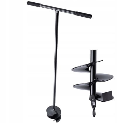 KADAX Handboor, grondboor van metaal, grondboor, paalboor, plantenboor, paalboor voor tuin, planten, handboor, spiraalboor, grondboor, 150 mm