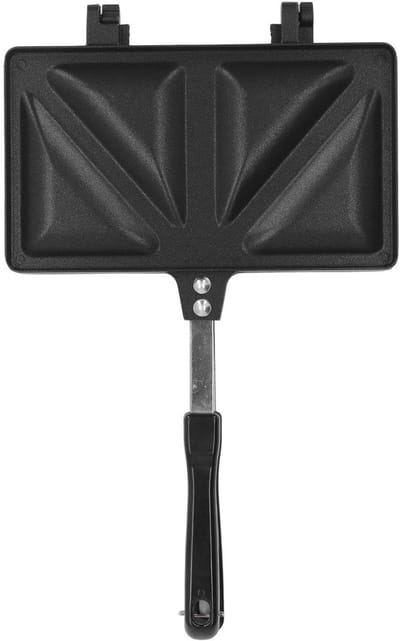 Sandwich Pan - Dubbelzijdig Bakken - Ontbijt Maken - Dubbele Verwarming - 21.7cm Breed - Zwart
