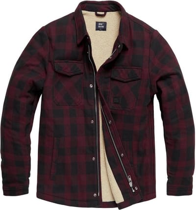 Vintage Industries Craft heavyweight sherpa shirt burgundy S