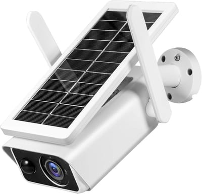 Zonne Beveiligingscamera - Draadloze Camera - Huisbewaking Buiten - Constante Zonne-energie - 1080P HD - Wit