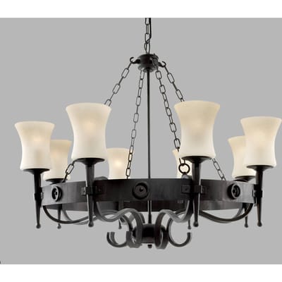 Searchlight Kroonluchter Cartwheel, 8-lamps