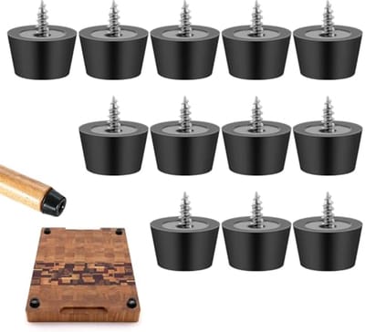 12 Stuks Rubber Voetjes voor Meubels - Vloerbescherming, Schroefbare Bumpers en Pootpads