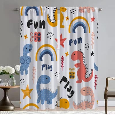 Dinosaurus Moderne Woonkamer Gordijnen voor Camera Tule voor Slaapkamer Halloween Decoratie Home Interieur Gordijnen 2 Stuks Scheidingswand W50xH70cmx2pcs-CL gray