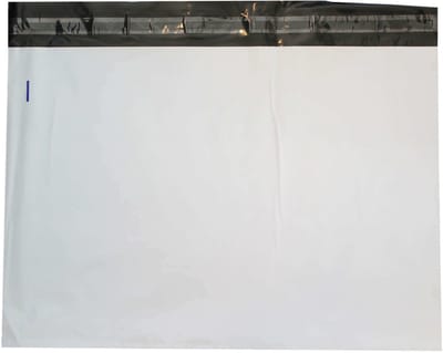 Verzendzakken voor Kleding - 100 stuks - Verzendzakken _ plastic 'budget' L - Wit Verzendzakken Webshop - Verzendzakken plastic met plakstrip
