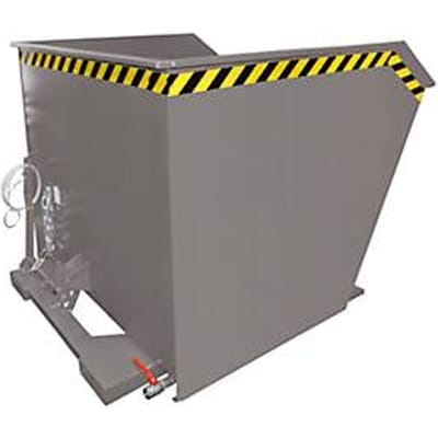 Bauer kantelcontainer SGU 200, met geperforeerde plaat & aftapkraan, olie-/waterdicht, kantelbaar met trekkabel, geschikt voor vorkheftrucks, L 1640 x B 1680 x H 1090 mm, muisgrijs RAL 7005