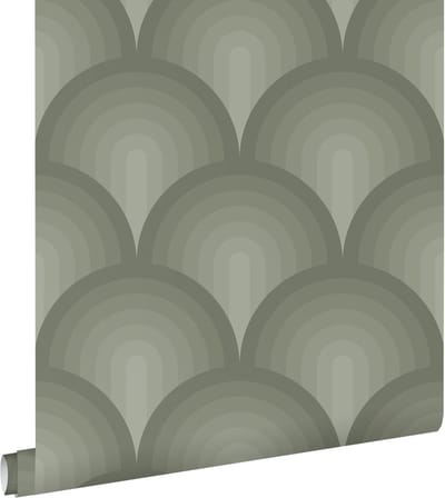 ESTAhome behang 3D-motief olijfgroen - 50 x 900 cm - 131121