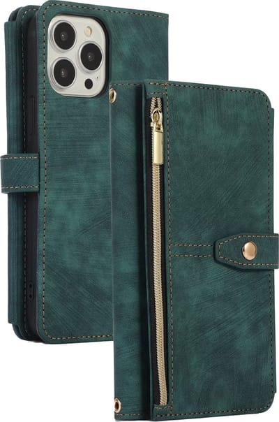 Hoesje geschikt voor Google Pixel 6A - Bookcase - Koord - Pasjeshouder - Portemonnee - Kunstleer - Donkergroen