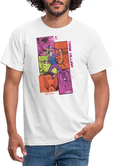 Batman Team Villain Met Joker En Strippanelen T-Shirt Heren