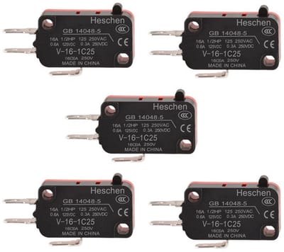 Dailygoody - Micro switch - 16A 250Vac - 5 stuks - Handige push