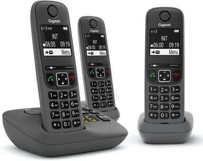 DECT Draadloze Telefoon Trio Set met Antwoordapparaat - 3 Hoorns - Antraciet