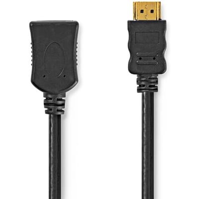 Nedis High Speed ​​HDMI-Kabel met Ethernet - HDMI Connector - HDMI Output - 4K@30Hz - ARC - 10.2 Gbps - 1.00 m - Rond - PVC - Zwart - Label