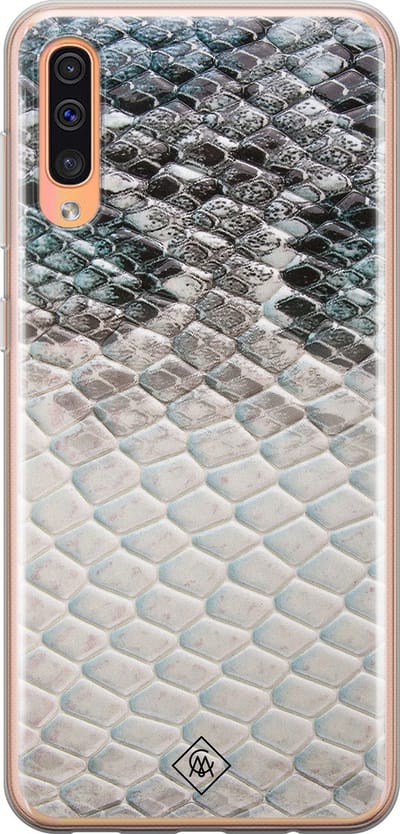 Casimoda® hoesje - Geschikt voor Samsung A50/A30s - Oh My Snake - Backcover - Siliconen/TPU - Blauw