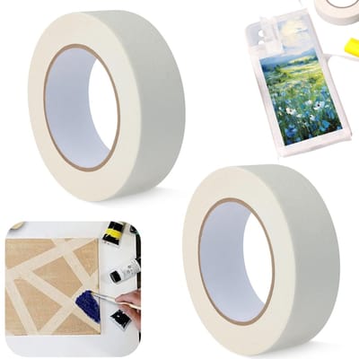 2 STUKS Afplakband - schilderstape - plakband voor muren - tekenen kleurscheidingen tape - geschikt voor muren, auto's, schilderijen, vloeren (3,5 cm * 50 m - wit)