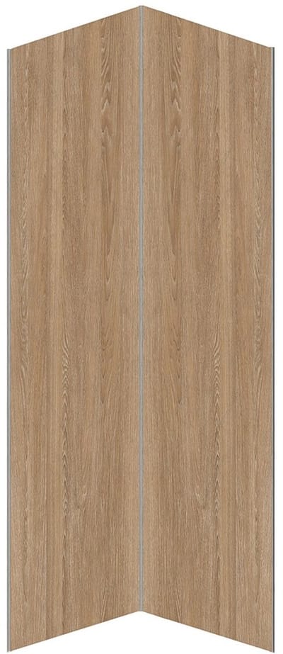 Vente-unique Set van 2 douchewandpanelen met houteffect van aluminium met profielen - 2 x L90 x H210 cm ENEKO