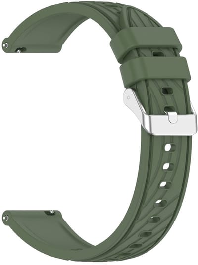 Siliconen bandje - geschikt voor Garmin Venu 2s / 3s / 4 (41mm) / Vivoactive 4s / Forerunner 255s / 265s - Huawei Watch GT 5 Pro - 42mm / GT 6 / GT 5 / GT 4 - 41mm - gestreept - groen
