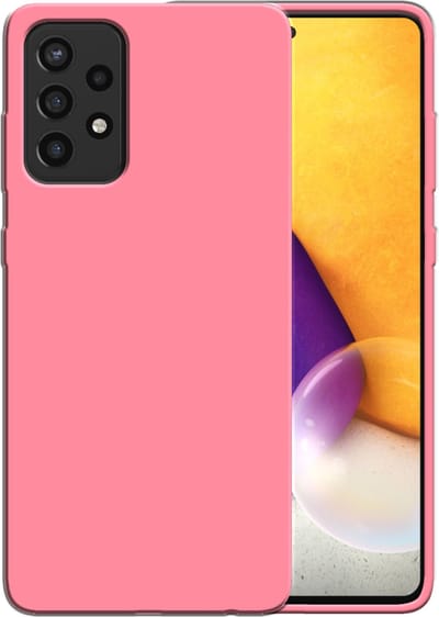 Smartphonica Siliconen hoesje voor Samsung Galaxy A72 case met zachte binnenkant - Roze geschikt voor Samsung Galaxy A72