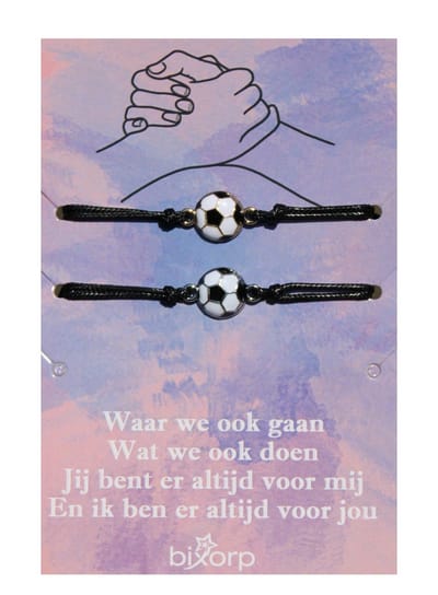 Bixorp Friends WK Voetbal 2026 Vriendschapsarmbandjes voor 2 - Goudkleurig/Zilverkleurig - BFF Armband voor Twee