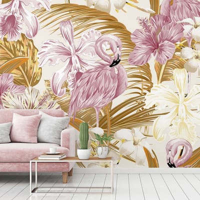 Fotobehang FlamingoArt2 DD118566 A.S. Création Designwalls | 3D Fotobehang