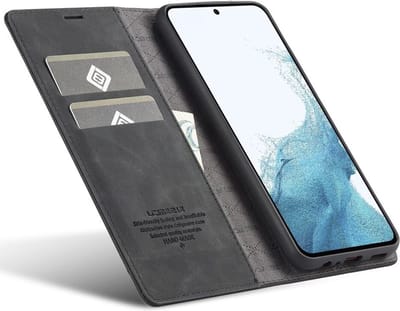 LC.IMEEKE Hoesje Wallet Book Case Zwart Geschikt voor Samsung Galaxy A34
