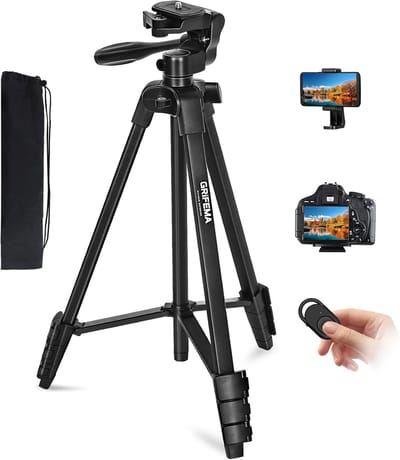 Telefoon Statief - Camera Driepoot - Fotografie Vlogs - Lichtgewicht Aluminium - 140cm Hoog - Zwart