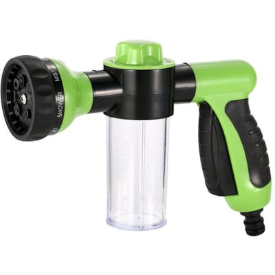 Autowasstraat Waterpistool Tuin Buiten Tuin Kunststof Hoge druk Duurzaam met Schuimpot Waterpistool groen