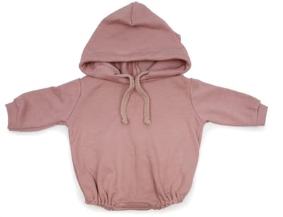 Asi poppenkleding - lange mouwen body met capuchon, roze - poppenoutfit