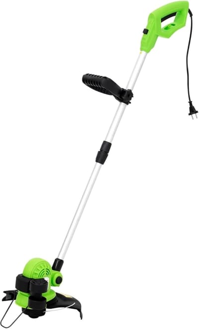 Elektrische grastrimmer - Snoermaaier gazon - Gazonranden bijwerken - Telescopisch verstelbaar - 29 cm maaibreedte - Groen en zwart