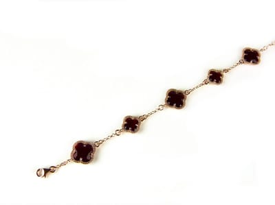 model 5 fiori armband in zilver roze verguld bordeaux