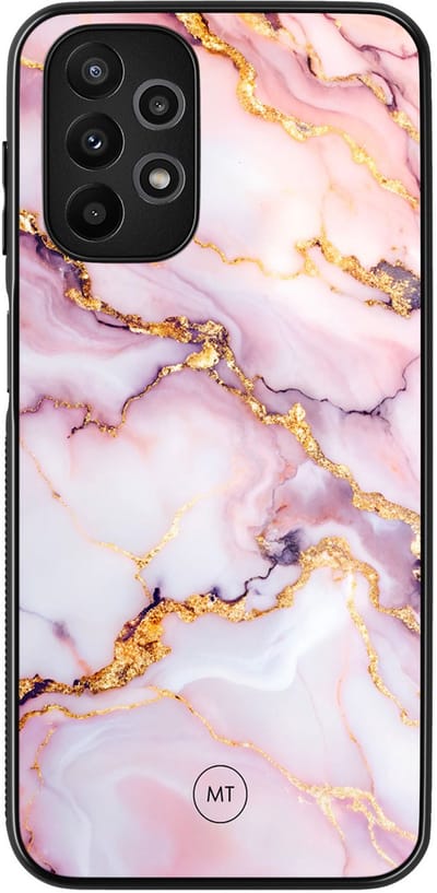 Hoesje geschikt voor Samsung Galaxy A13 4G - Marble pink - TPU Hard Case Backcover - Roze - Mooie Telefoonhoesjes