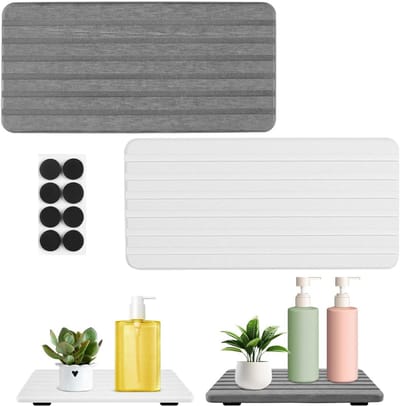 Waterabsorberende onderzetters 2 stuks, 22x10cm, snel drogend, ideaal voor keuken en badkamer, steenmateriaal