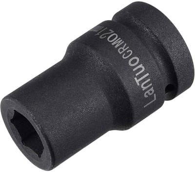 Dailygoods- Impact Socket - 21 mm Vierkante Aandrijving - 6-Punts Ontwerp - Corrosiebestendig - Duurzaam Chroom-Vanadiumstaal - Zwart Gepolijst - Slagaansluiting