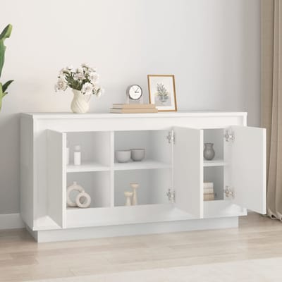 vidaXL - Dressoir - 102x35x55 - cm - bewerkt - hout - wit