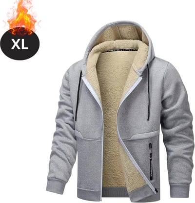 Livano Winterjas - Parka - Heren - Winter - Fleecejas - Volwassen - Stijlvol - Met Capuchon - Gewatteerde Jas - Grijs - XL