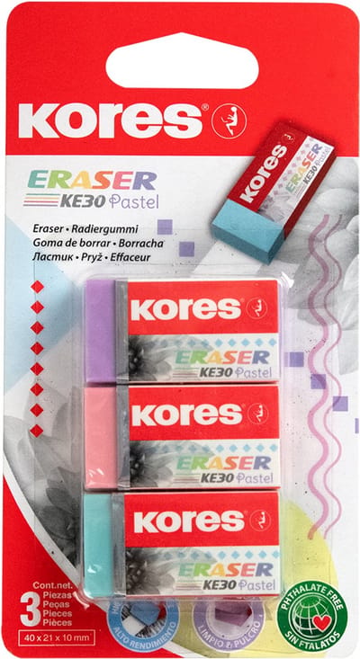 Gum Kores, set 3 stuks, pastel kleuren