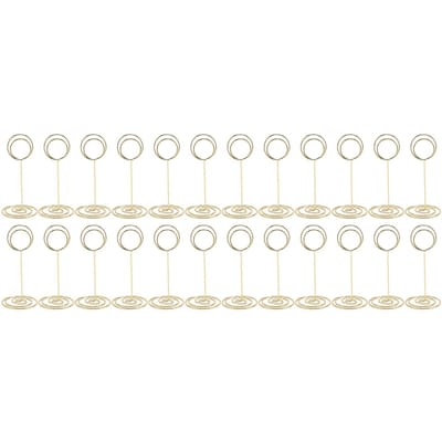 24 STUKS Tafelnummerhouder 85mm Hoogte RVS Multifunctionele Draad Fotohouder Goud goud