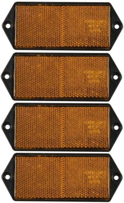 Benson Reflector - 4x - oranje - rechthoek - schroefbevestiging - 100 x 45 mm