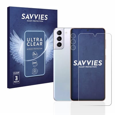 Savvies - Screenprotector voor Samsung Galaxy S21 5G (Voor+Camera) - Folie Beschermfolie transparant 6 Stuks