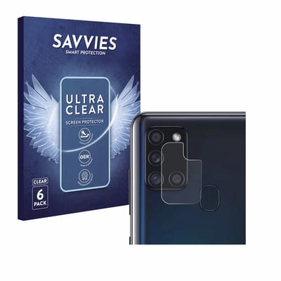 Savvies - Screenprotector voor Samsung Galaxy A21s (ALLEEN Camera Lens) - Folie Beschermfolie transparant 6 Stuks