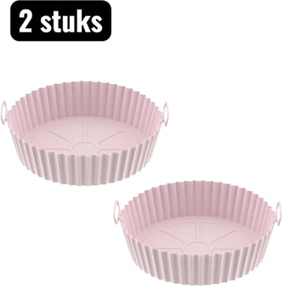 2 stuks - Bakmatten - Airfryer Siliconen Bakplaat - Airfryer siliconen bakmat - Ovenbestendige - Perfect voor koekjes, groenten en snacks - Roze