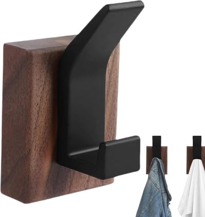 4 stuks Kledinghaken voor aan de muur gemonteerd - kledinghaken voor muur | wandhanger | houten jashaken | walnootzakhaken | hoogwaardige houten wanden gemonteerd côat | ik hangende walnoothanddoek Hoôk