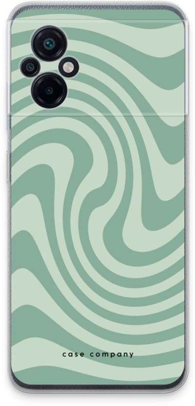 Case Company® - Hoesje geschikt voor Xiaomi Poco M5 hoesje - Swirl Groen - Soft Cover Telefoonhoesje - Bescherming aan alle Kanten en Schermrand