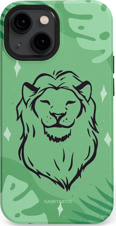 Casetastic hoesje geschikt voor Apple iPhone 13 mini - MagSafe - Dubbellaagse bescherming - Trots in de jungle - Fashion Case - Mintgroen