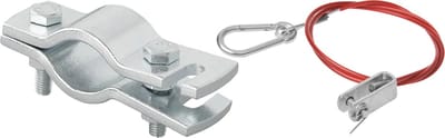 Hulpkoppeling set trekhaak voor aanhanger - zilver/rood - met 1 meter breekkabel - vouwwagen - trailer