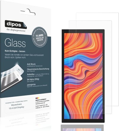 dipos – 2x Matte Pantserfolie geschikt voor Waveshare 10.4 Zoll Display | 9H Screenprotector