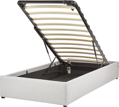DINAN - Eenpersoonsbed - Lichtgrijs - 90 x 200 cm - Polyester