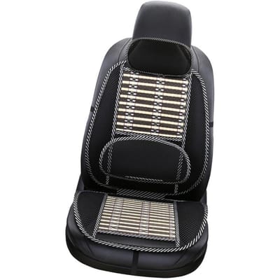 Ensemble Housse de Siège Auto Rafraîchissante Soie Glacée Support Lombaire Respirant Universel Coussin Rafraîchissant pour Siège