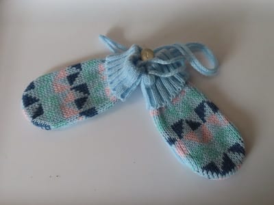 Wantjes - Unie - Gebreid - Bleek blauw , groen , roze - T1