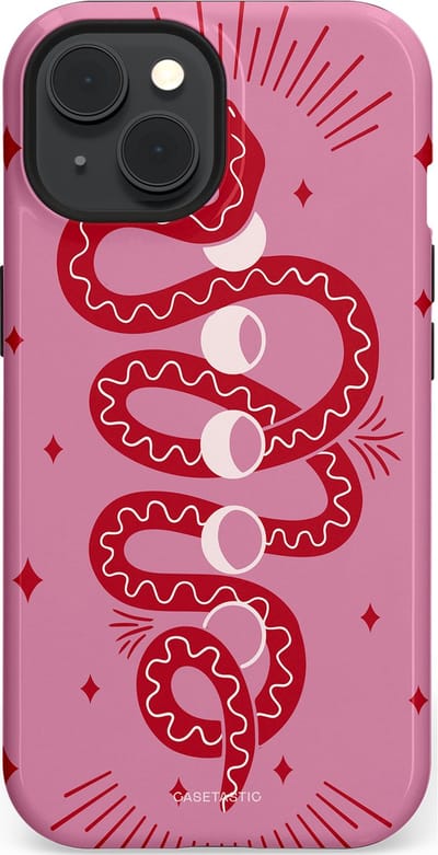 Casetastic Hoesje Geschikt voor Apple iPhone 15 Magsafe - Stijlvolle Beschermende Duo-layer Case - Eclipseslang
