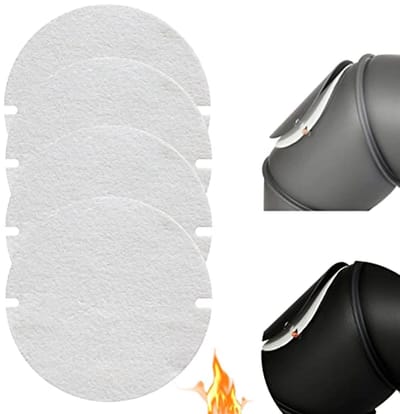 4 Stuks Vlamafdichting voor Kachelbuizen - Hittebestendig tot 1400 °C - Platte Afdichtingen voor Ovenbuiskleppen