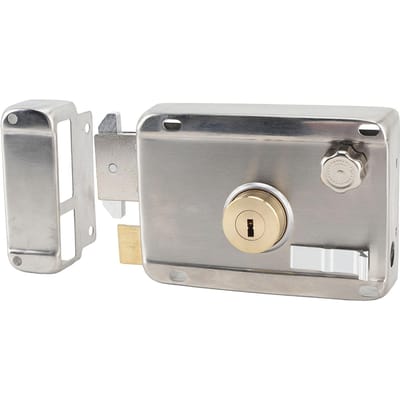 Serrure mécanique antivol extérieure avec poignée Acier inoxydable anti-rouille Serrure de portail extérieure pour porte en bois gray